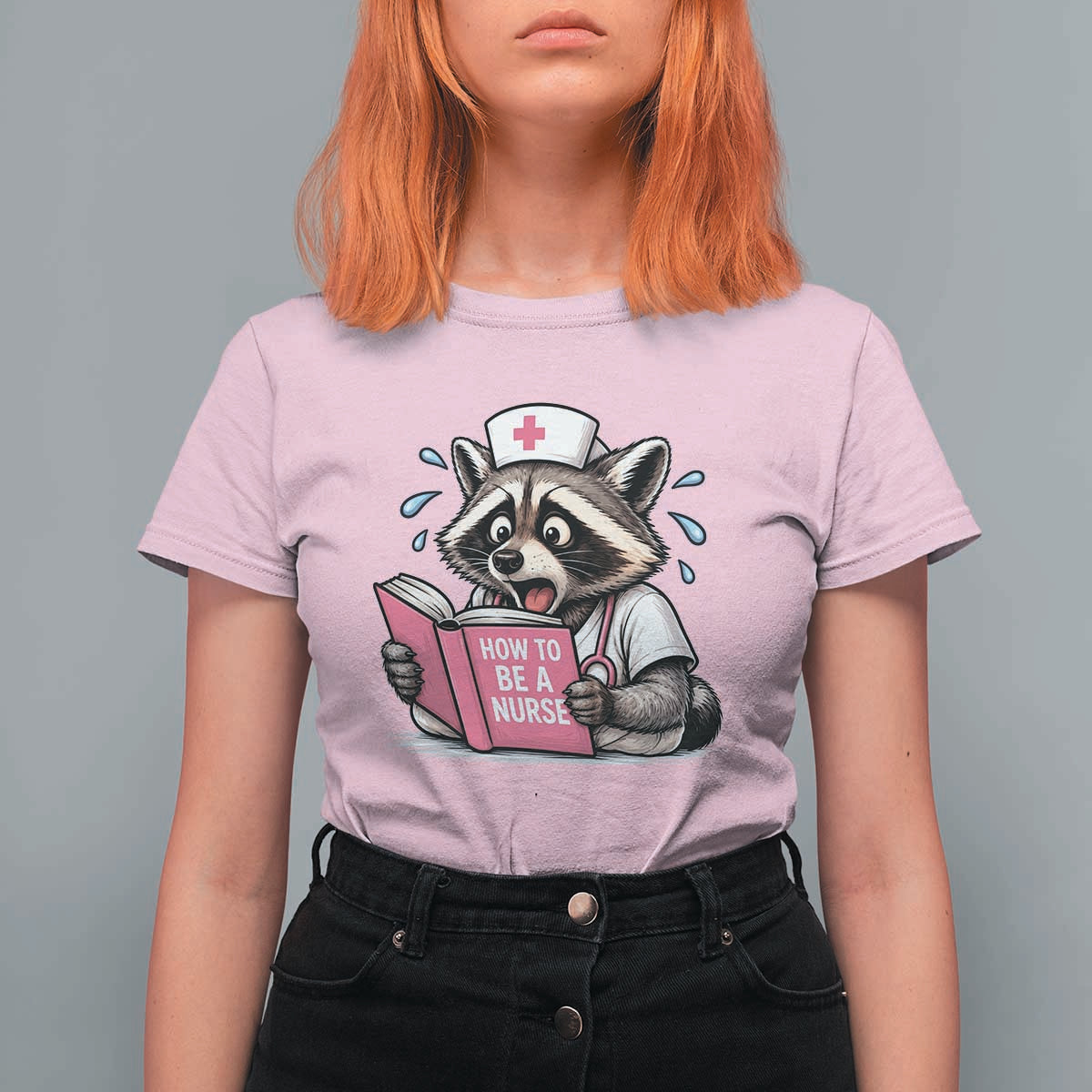 Funny Raccoon Nursing Student Healthcare Gift T Shirt For Women