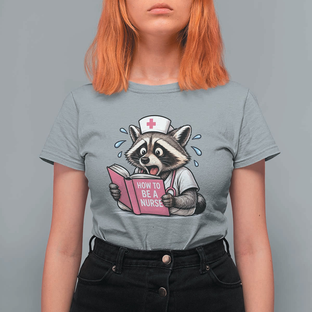 Funny Raccoon Nursing Student Healthcare Gift T Shirt For Women