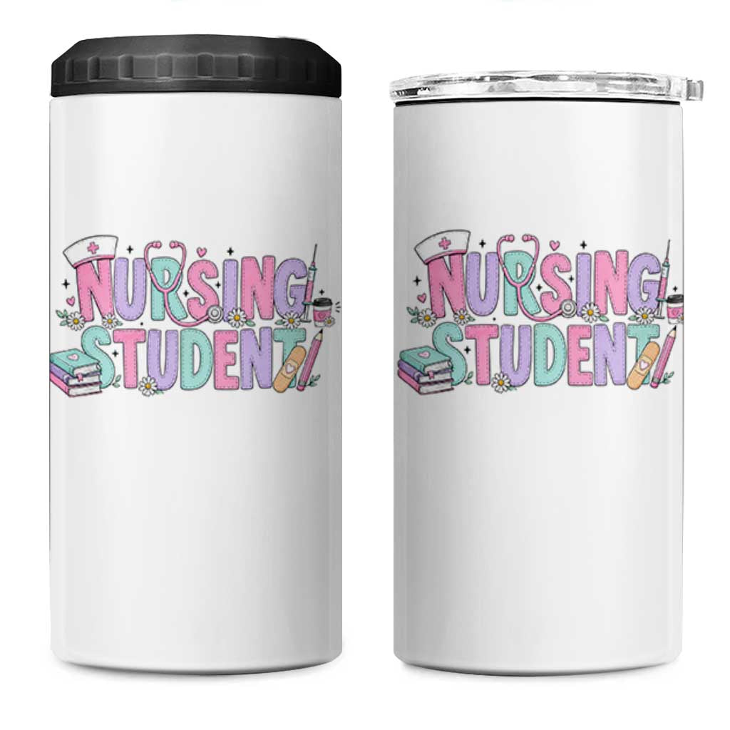 Pastel Nursing Student Medical School Gift 4 in 1 Can Cooler Tumbler