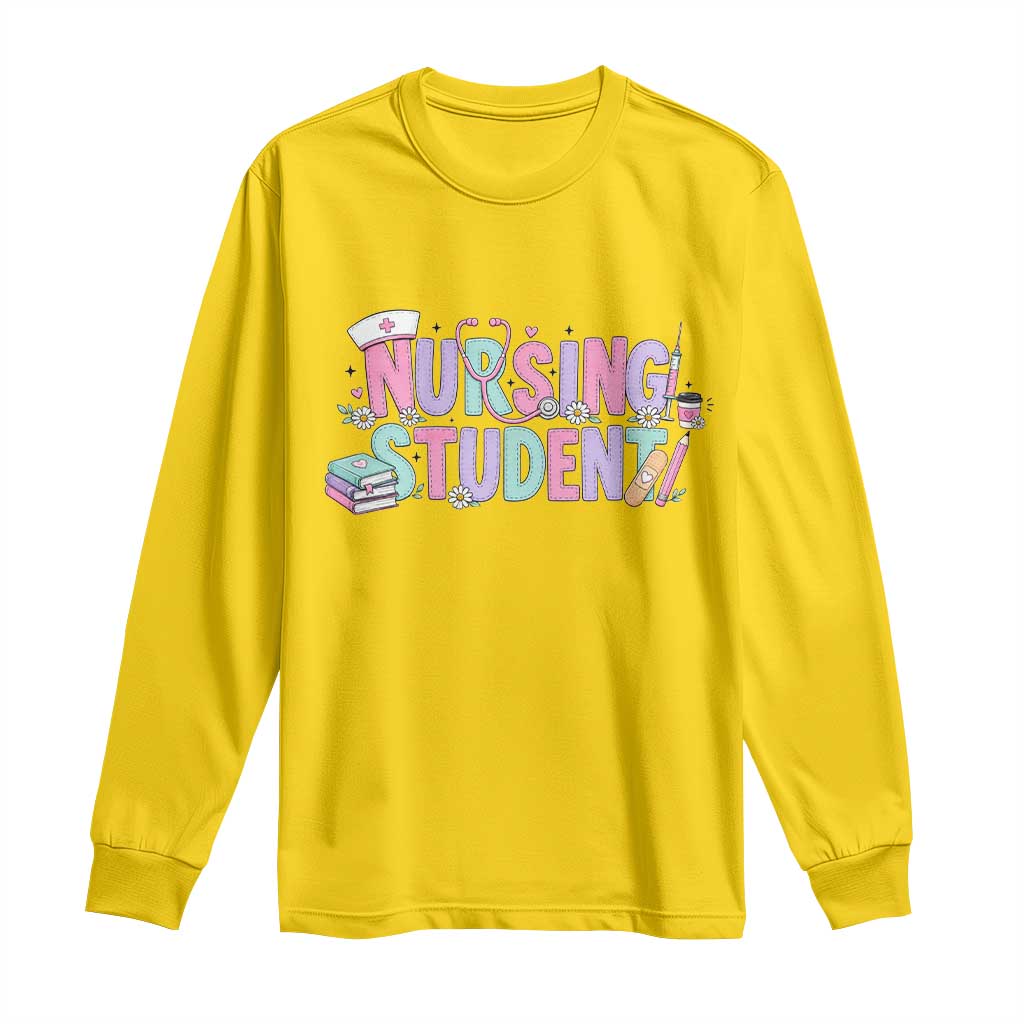 Pastel Nursing Student Medical School Gift Long Sleeve Shirt