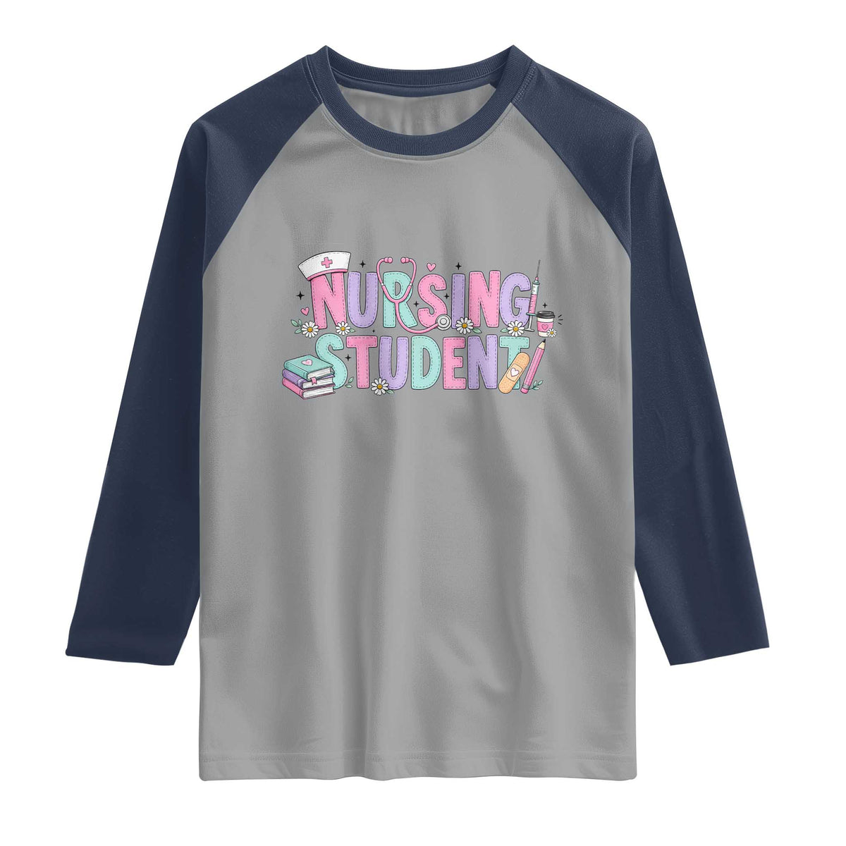 Pastel Nursing Student Medical School Gift Raglan Shirt