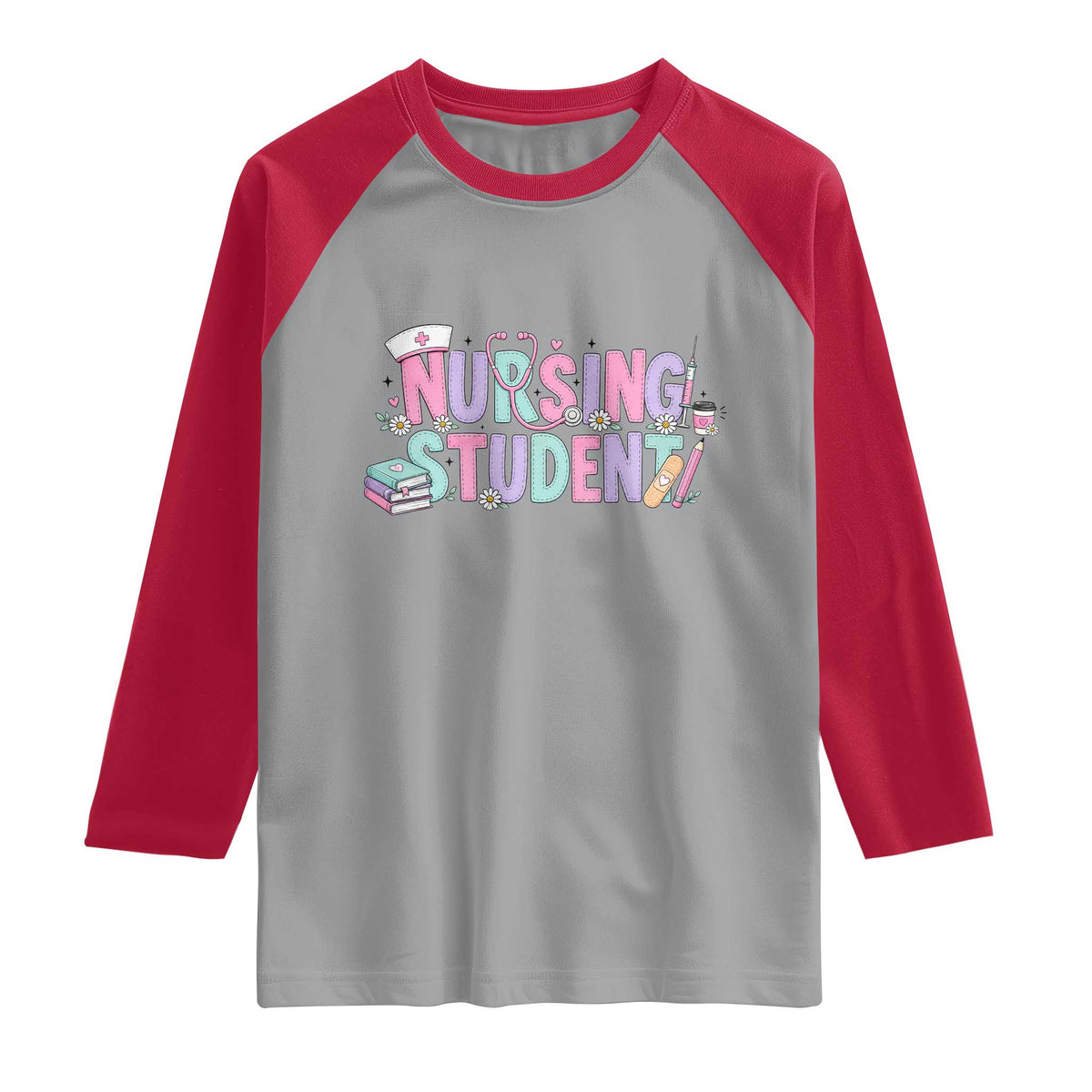 Pastel Nursing Student Medical School Gift Raglan Shirt