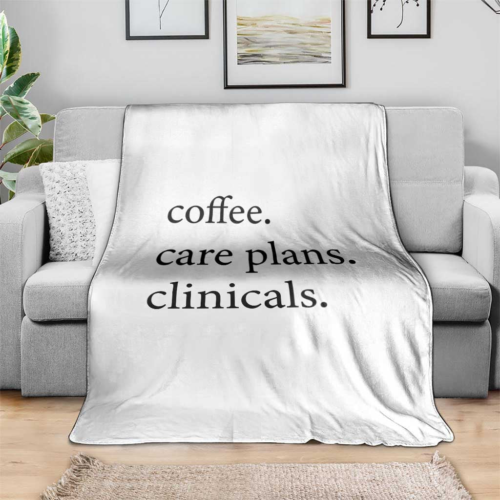 Funny Nursing School Life Throw Blanket Coffee Care Plans And Clinicals