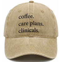 Funny Nursing School Life Washed Cotton Baseball Cap Coffee Care Plans And Clinicals