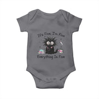 Funny Stressed Black Cat Nursing Student Life Baby Onesie ts Fine Im Fine Everything Is Fine