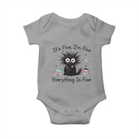 Funny Stressed Black Cat Nursing Student Life Baby Onesie ts Fine Im Fine Everything Is Fine