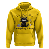 Funny Stressed Black Cat Nursing Student Life Hoodie ts Fine Im Fine Everything Is Fine