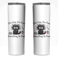 Funny Stressed Black Cat Nursing Student Life Skinny Tumbler ts Fine Im Fine Everything Is Fine