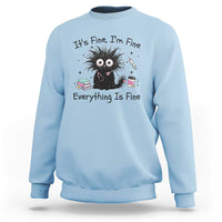 Funny Stressed Black Cat Nursing Student Life Sweatshirt ts Fine Im Fine Everything Is Fine