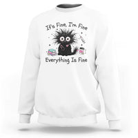 Funny Stressed Black Cat Nursing Student Life Sweatshirt ts Fine Im Fine Everything Is Fine
