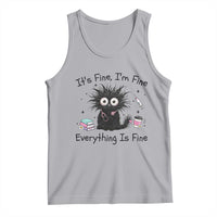 Funny Stressed Black Cat Nursing Student Life Tank Top ts Fine Im Fine Everything Is Fine