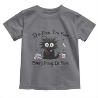 Funny Stressed Black Cat Nursing Student Life Toddler T Shirt ts Fine Im Fine Everything Is Fine