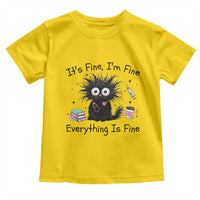 Funny Stressed Black Cat Nursing Student Life Toddler T Shirt ts Fine Im Fine Everything Is Fine