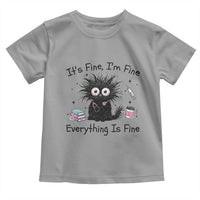 Funny Stressed Black Cat Nursing Student Life Toddler T Shirt ts Fine Im Fine Everything Is Fine
