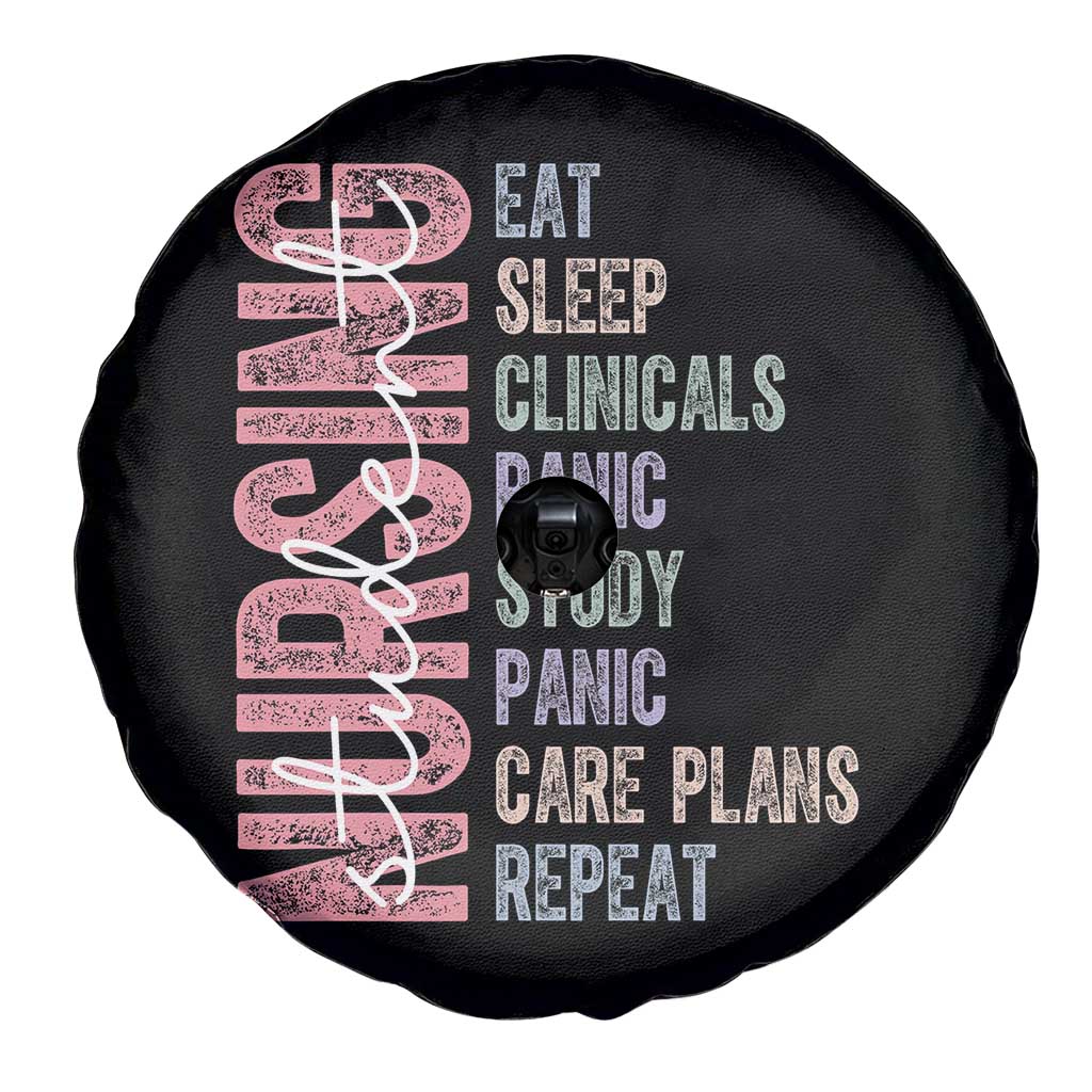 Funny Student Nurse Life Spare Tire Cover Eat Sleep Clinicals Panic Study Repeat