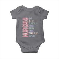 Funny Student Nurse Life Baby Onesie Eat Sleep Clinicals Panic Study Repeat