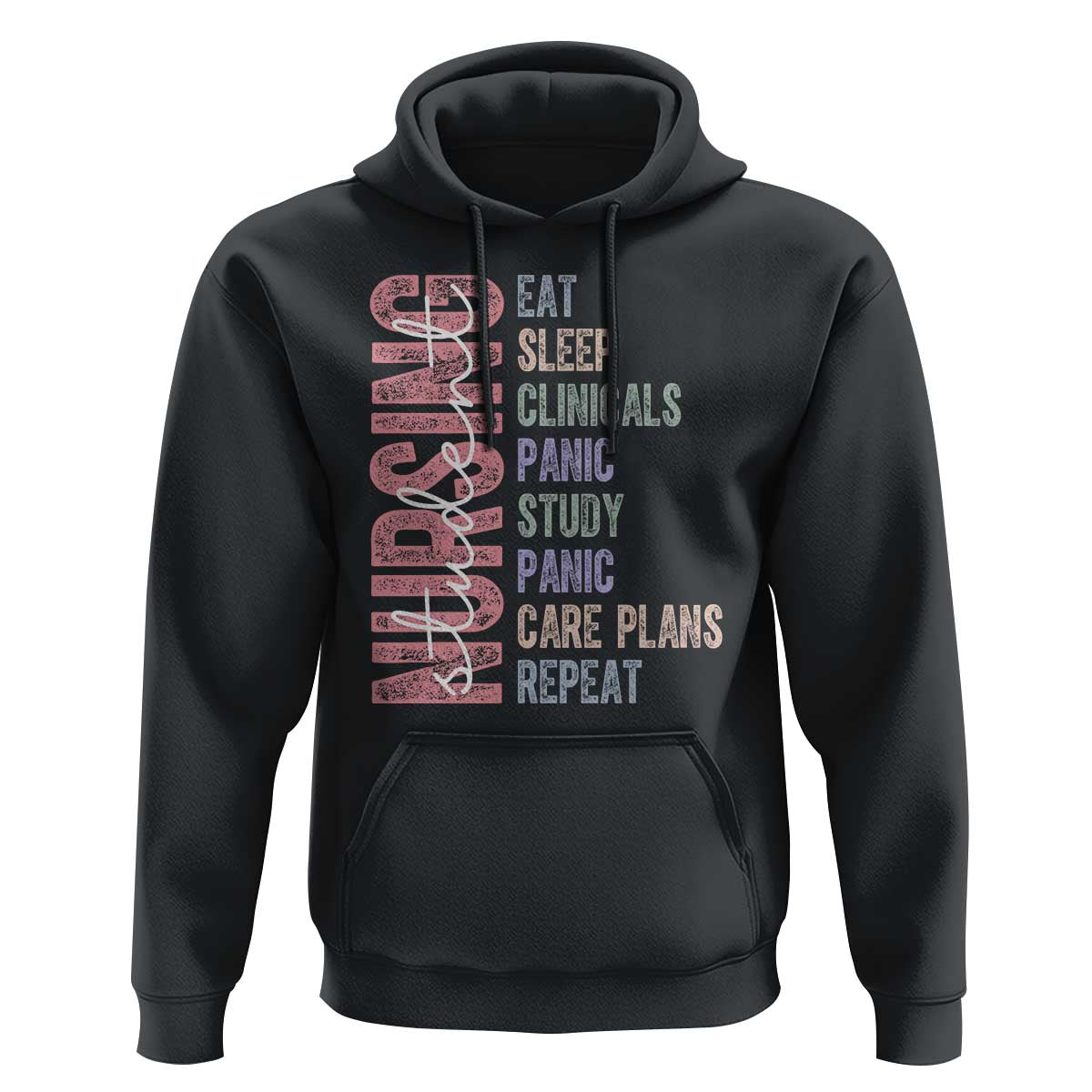 Funny Student Nurse Life Hoodie Eat Sleep Clinicals Panic Study Repeat