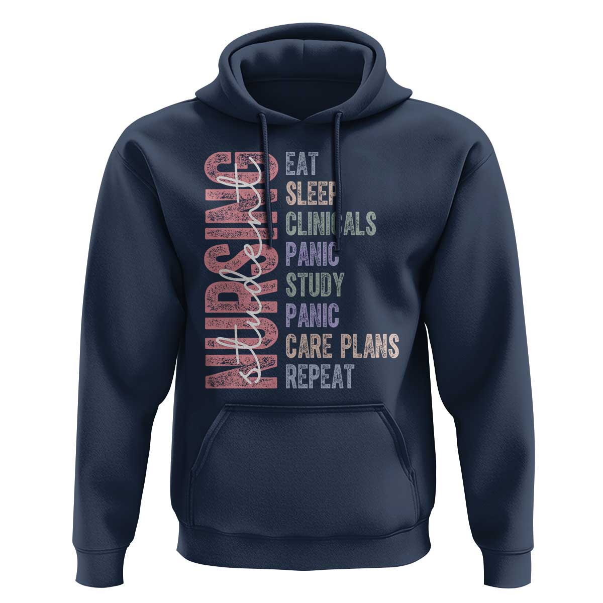 Funny Student Nurse Life Hoodie Eat Sleep Clinicals Panic Study Repeat
