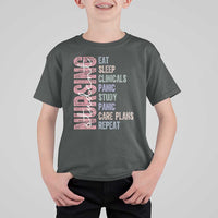 Funny Student Nurse Life T Shirt For Kid Eat Sleep Clinicals Panic Study Repeat