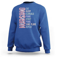 Funny Student Nurse Life Sweatshirt Eat Sleep Clinicals Panic Study Repeat