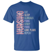 Funny Student Nurse Life T Shirt Eat Sleep Clinicals Panic Study Repeat