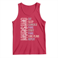 Funny Student Nurse Life Tank Top Eat Sleep Clinicals Panic Study Repeat