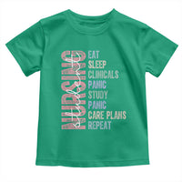 Funny Student Nurse Life Toddler T Shirt Eat Sleep Clinicals Panic Study Repeat