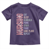 Funny Student Nurse Life Toddler T Shirt Eat Sleep Clinicals Panic Study Repeat