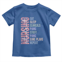 Funny Student Nurse Life Toddler T Shirt Eat Sleep Clinicals Panic Study Repeat