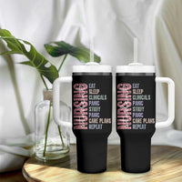 Funny Student Nurse Life Tumbler With Handle Eat Sleep Clinicals Panic Study Repeat