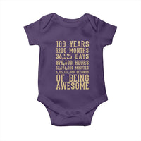 Vintage 100th Birthday Gift Baby Onesie 100 Years Of Being Awesome