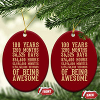 Vintage 100th Birthday Gift Ceramic Ornament 100 Years Of Being Awesome