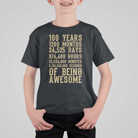 Vintage 100th Birthday Gift T Shirt For Kid 100 Years Of Being Awesome