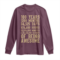 Vintage 100th Birthday Gift Long Sleeve Shirt 100 Years Of Being Awesome