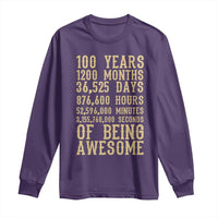 Vintage 100th Birthday Gift Long Sleeve Shirt 100 Years Of Being Awesome