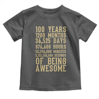 Vintage 100th Birthday Gift Toddler T Shirt 100 Years Of Being Awesome
