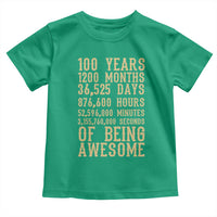 Vintage 100th Birthday Gift Toddler T Shirt 100 Years Of Being Awesome