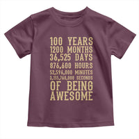 Vintage 100th Birthday Gift Toddler T Shirt 100 Years Of Being Awesome