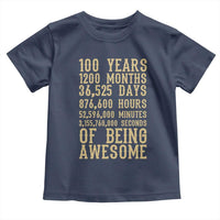 Vintage 100th Birthday Gift Toddler T Shirt 100 Years Of Being Awesome