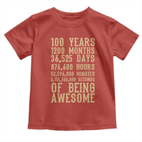 Vintage 100th Birthday Gift Toddler T Shirt 100 Years Of Being Awesome