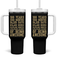 Vintage 100th Birthday Gift Tumbler With Handle 100 Years Of Being Awesome