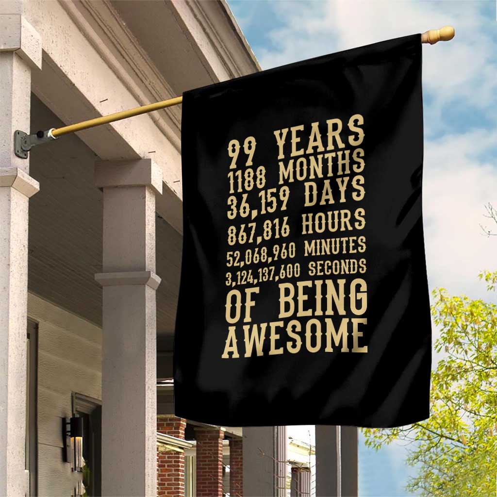 Vintage 99th Birthday Gift Garden Flag 99 Years Of Being Awesome