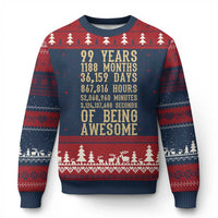 Vintage 99th Birthday Gift Ugly Christmas Sweater 99 Years Of Being Awesome