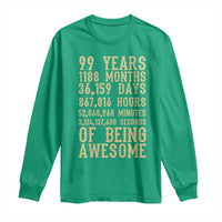 Vintage 99th Birthday Gift Long Sleeve Shirt 99 Years Of Being Awesome
