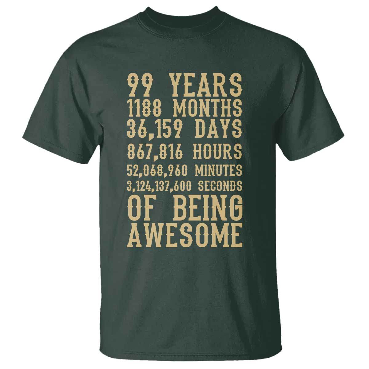 Vintage 99th Birthday Gift T Shirt 99 Years Of Being Awesome