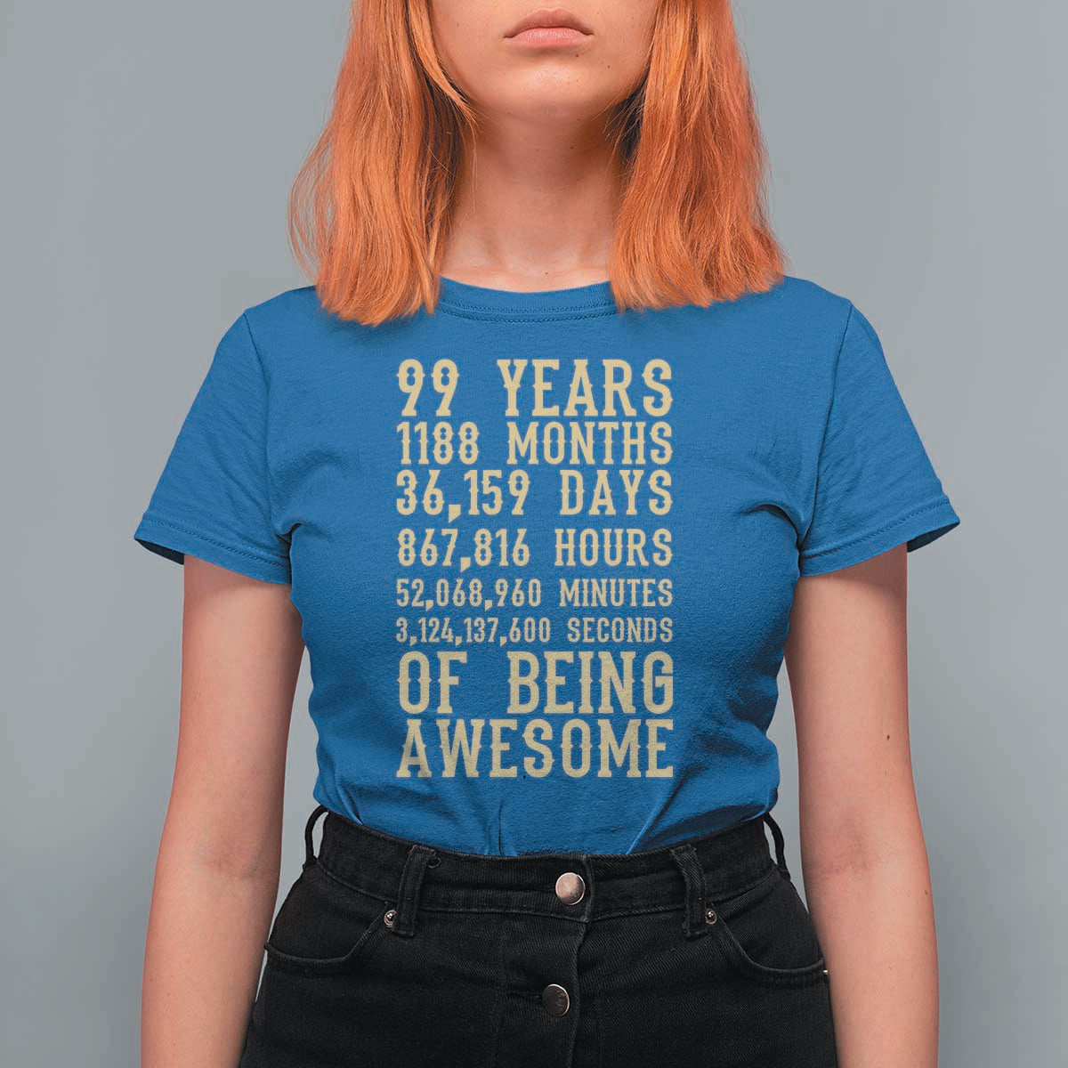 Vintage 99th Birthday Gift T Shirt For Women 99 Years Of Being Awesome