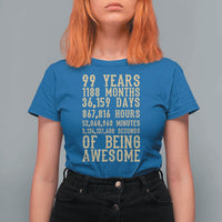 Vintage 99th Birthday Gift T Shirt For Women 99 Years Of Being Awesome