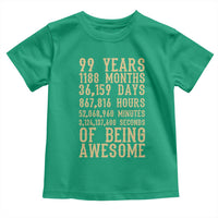 Vintage 99th Birthday Gift Toddler T Shirt 99 Years Of Being Awesome