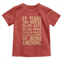 Vintage 99th Birthday Gift Toddler T Shirt 99 Years Of Being Awesome