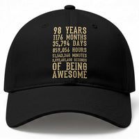Vintage 98th Birthday Gift Baseball Cap 98 Years Of Being Awesome